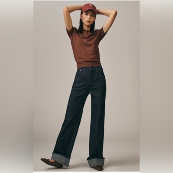 Pilcro Denim - Pilcro Anthro High-Rise Wide-Leg Cuff Jeans (29)